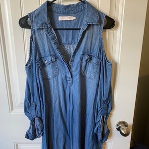 Cold Shoulder Denim Dress